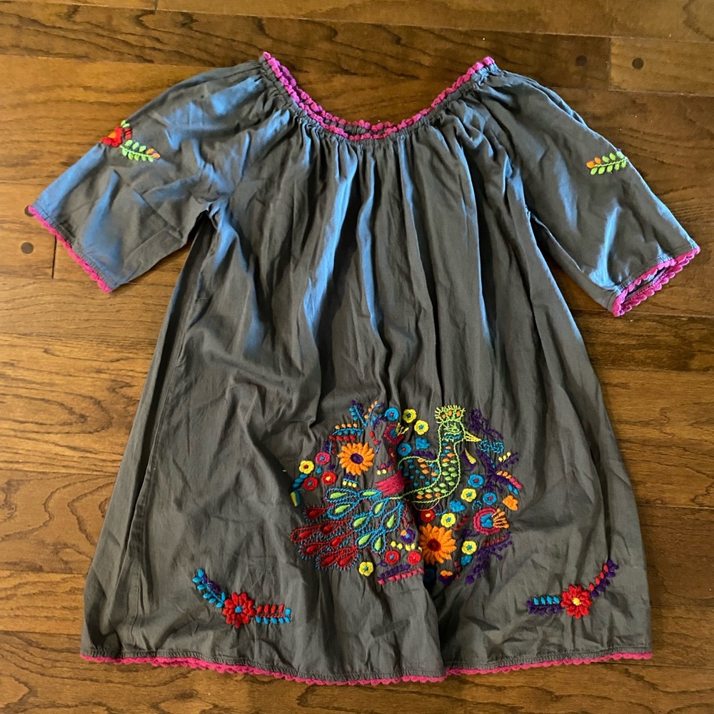 Ivy Jane Embroidered Gray Dress